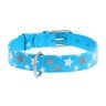 Ошейник WAUDOG Glamour с узором "Звездочка" Голубой, кожа, Размер: S (30-39 см)