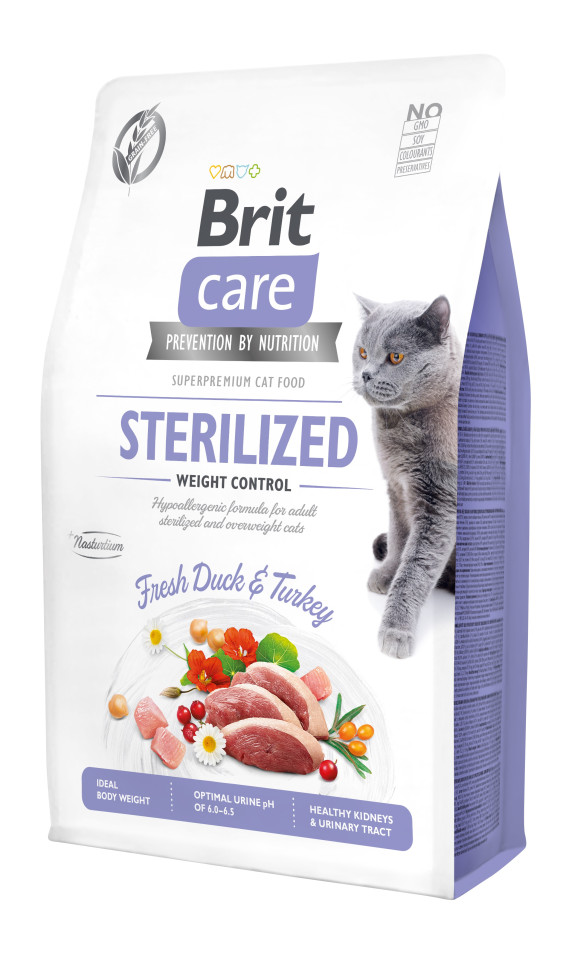 Brit Care Cat GF Sterilized Weight Control,  2кг (контроль веса д/стерилизованных)