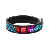 Браслет WAUDOG Design, рисунок "Лето"  Черный, кожа, 18-20  см