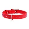 Ошейник WAUDOG Glamour с клеевыми стразами красный, кожа, Размер: XS (27-36 см)