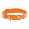 Ошейник WAUDOG Glamour с узором "Звездочка" Оранжевый, кожа, Размер: S (30-39 см)