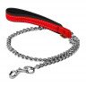 Поводок-цепь  DOG Extreme с прорезиненной ручкой  красный, нейлон (105 см)