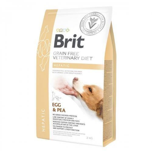 Brit GF VetDiets Dog Hepatic 2 kg при болезни печени  с яйцом, горохом, бататом и гречкой