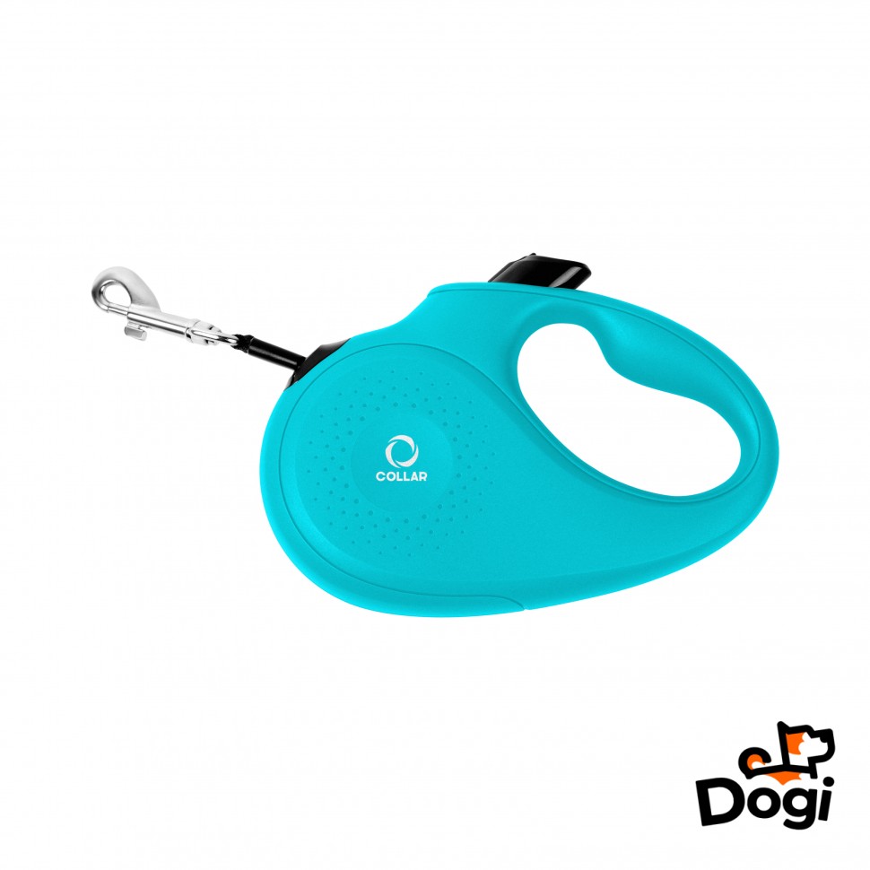 Поводок-рулетка COLLAR Голубой, Пластик, L (500 см) для собак до 50 кг