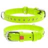 Ошейник WAUDOG Glamour с клеевыми стразами салатовый, кожа, Размер: XS (27-36 см)