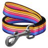 Поводок WAUDOG Nylon, рисунок  "Линии 1" Разноцветный, Нейлон (122 см)