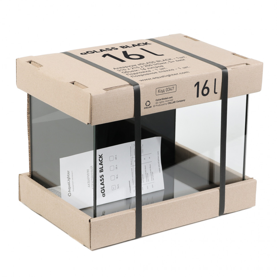 Аквариум aGLASS Black с окрашенной задней стенкой, 16 л, Черная задняя стенка, , 0347