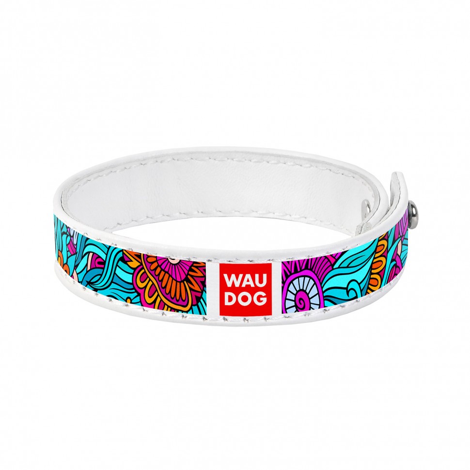 Браслет WAUDOG Design, рисунок "Лето"  Белый, кожа, 21-23  см