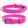 Ошейник WAUDOG Glamour с клеевыми стразами розовый, кожа, Размер: XS (27-36 см)