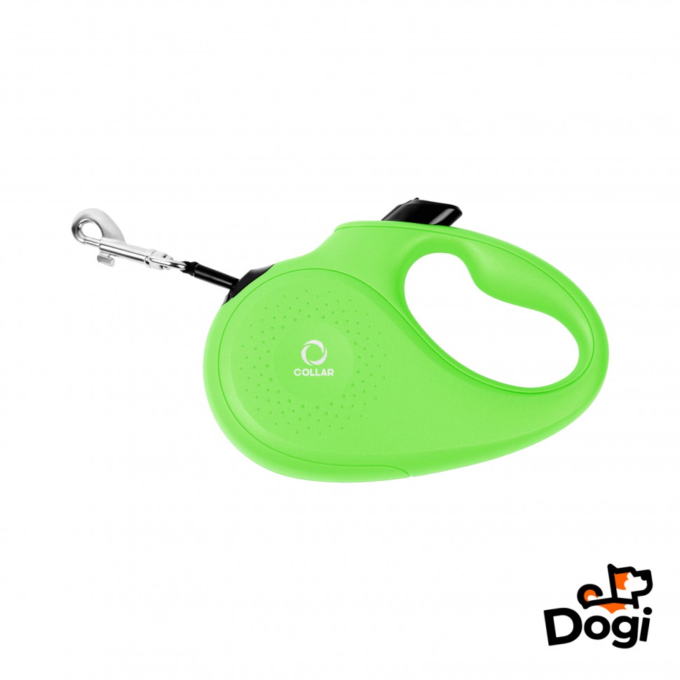Поводок-рулетка COLLAR Салатовый, Пластик, L (500 см) для собак до 50 кг