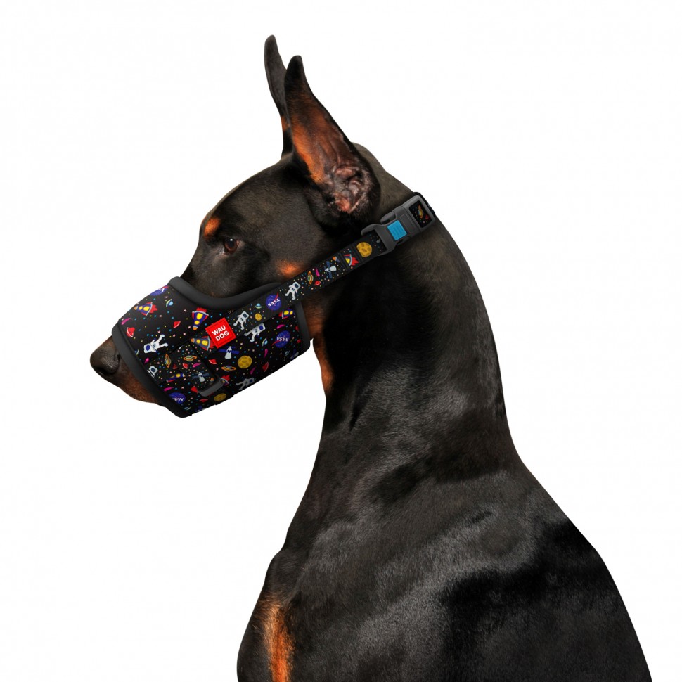 Намордник WAUDOG Nylon, рисунок "NASA" Разноцветный, нейлон, обхват морды: 35-43 см