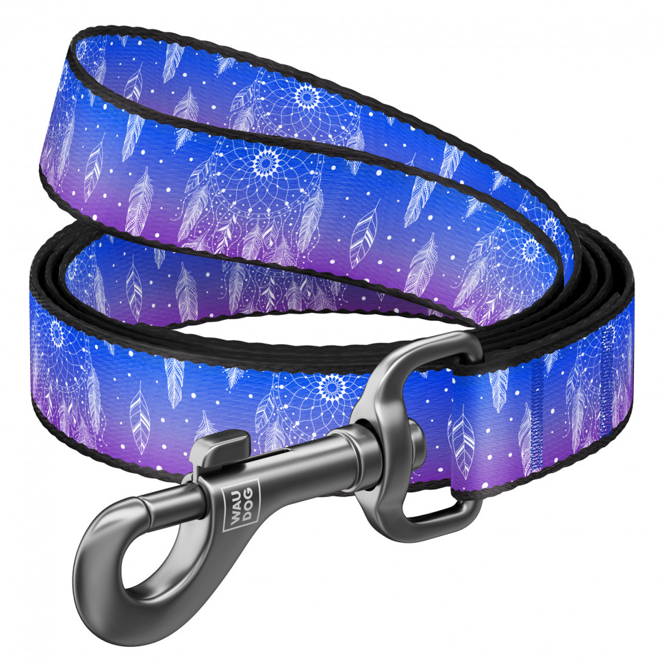 Поводок WAUDOG Nylon, рисунок  "Ловец снов"  Разноцветный, нейлонXS (122 см)