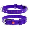 Ошейник WAUDOG Glamour с клеевыми стразами фиолетовый, кожа, Размер: XS (27-36 см)