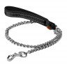 Поводок-цепь DOG Extreme с прорезиненной ручкой  черный, нейлон (112 см)