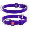 Ошейник WAUDOG Glamour без украшений  Фиолетовый, кожа, Размер: XS (18-21 см)