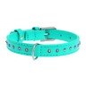 Ошейник WAUDOG Glamour с клеевыми стразами Ментоловый, кожа, Размер: XS (27-36 см)