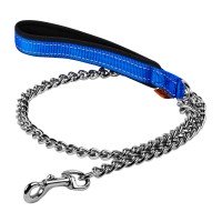 Поводок-цепь DOG Extreme с прорезиненной ручкой  синий, нейлон (112 см)