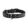 Ошейник WAUDOG Glamour с клеевыми стразами черный, кожа, Размер: S (30-39 см)