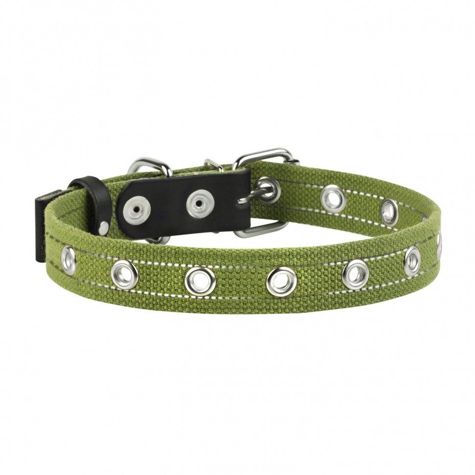 Ошейник безразмерный CoLLaR зеленый, брезент, Размер: s (41 см)