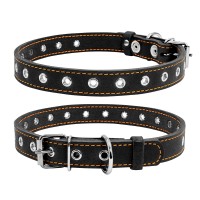 Ошейник безразмерный CoLLaR черный, кожа, Размер: s (50 см)