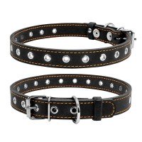 Ошейник безразмерный CoLLaR черный, кожа, Размер: s (50 см)