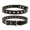 Ошейник безразмерный CoLLaR черный, кожа, Размер: s (50 см)