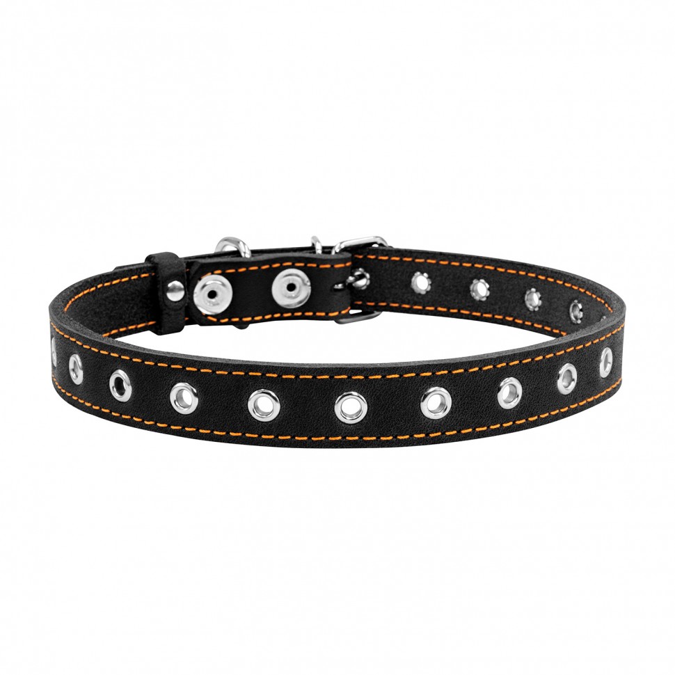 Ошейник безразмерный CoLLaR черный, кожа, Размер: s (50 см)