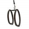 Шлея CoLLaR с поводком для мелких собак Черный, кожа, Обхват груди 93-105 см