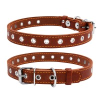 Ошейник безразмерный CoLLaR коричневый, кожа, Размер: s (50 см)