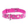 Ошейник WAUDOG Glamour с узором "Звездочка" Розовый, кожа, Размер: M (38-49 см)