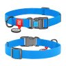 Ошейник WAUDOG Waterproof с QR паспортом, водостойкий, пластиковая пряжка-фастекс голубой, COLLARTEX, Размер: S (24-40  см)