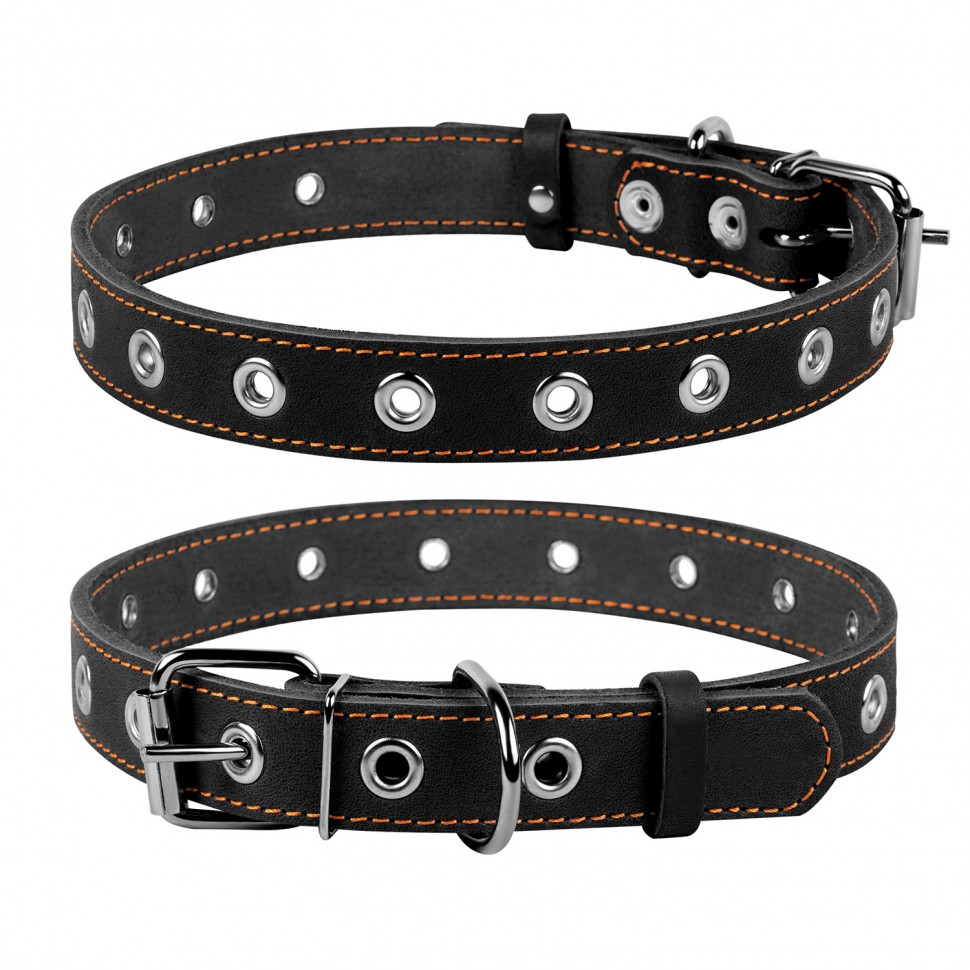 Ошейник безразмерный CoLLaR черный, кожа, Размер: M (60 см)