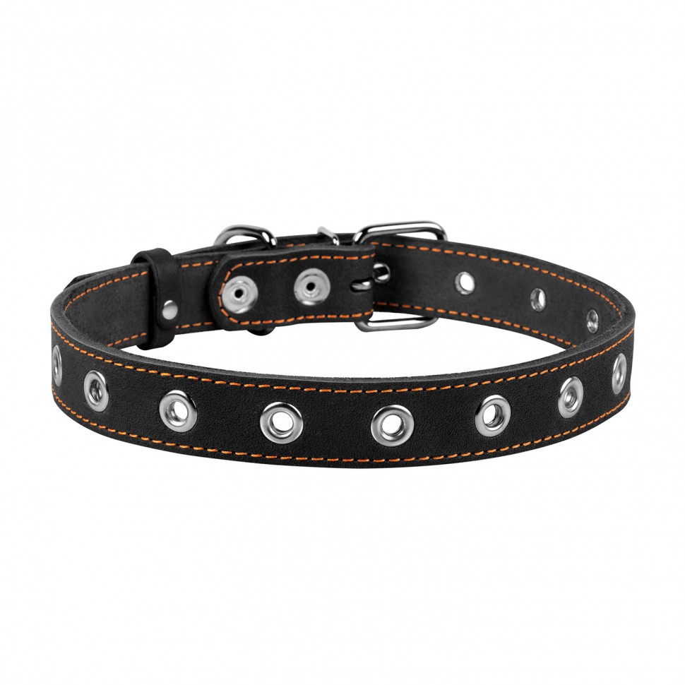 Ошейник безразмерный CoLLaR черный, кожа, Размер: M (60 см)
