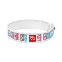 Браслет WAUDOG Design, рисунок "Этно"  Белый, кожа, 18-20  см