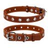 Ошейник безразмерный CoLLaR коричневый, кожа, Размер: M (60 см)