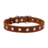 Ошейник безразмерный CoLLaR коричневый, кожа, Размер: M (60 см)