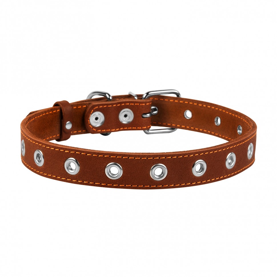 Ошейник безразмерный CoLLaR коричневый, кожа, Размер: M (60 см)
