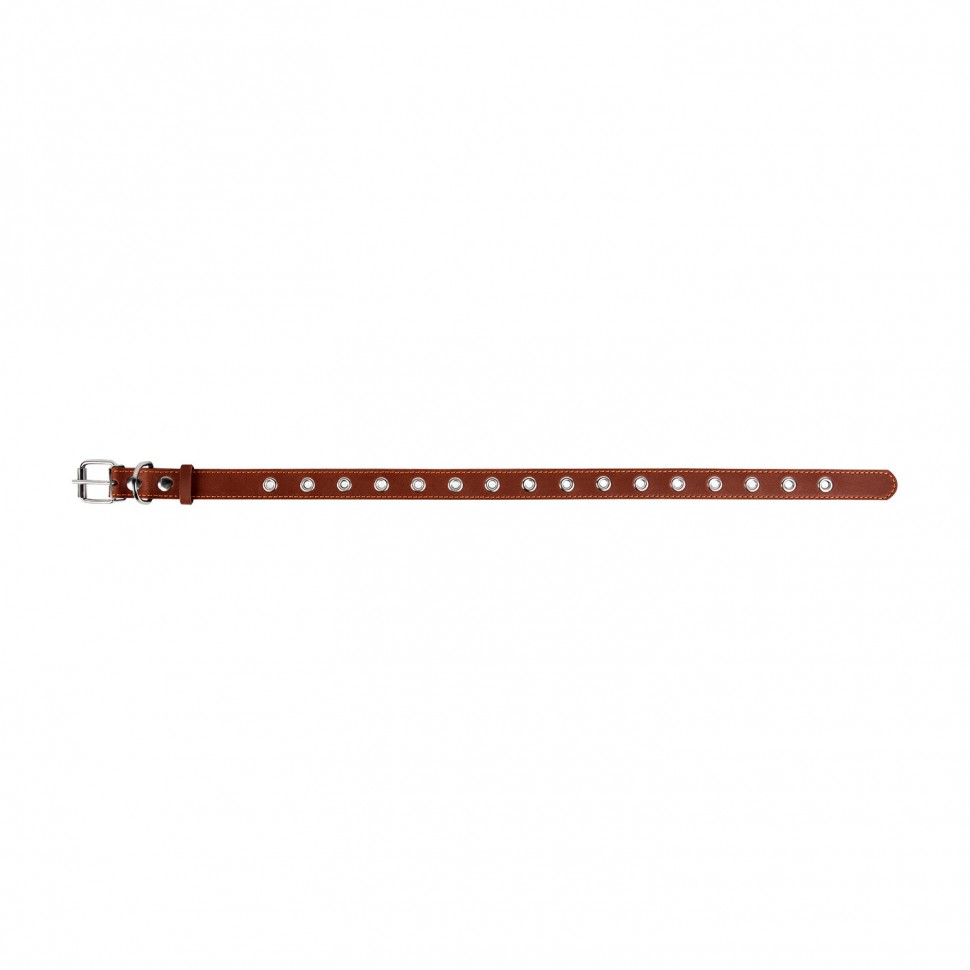 Ошейник безразмерный CoLLaR коричневый, кожа, Размер: M (60 см)