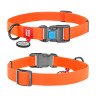 Ошейник WAUDOG Waterproof с QR паспортом, водостойкий, пластиковая пряжка-фастекс оранжевый, COLLARTEX, Размер: S (24-40  см)
