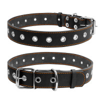 Ошейник безразмерный CoLLaR черный, кожа, Размер: L (69 см)
