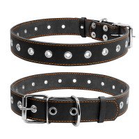 Ошейник безразмерный CoLLaR черный, кожа, Размер: L (69 см)