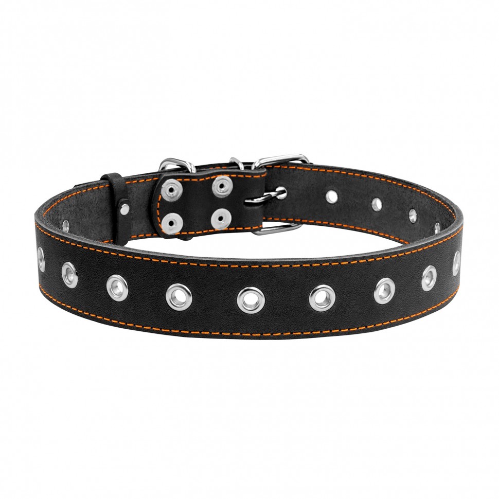 Ошейник безразмерный CoLLaR черный, кожа, Размер: L (69 см)
