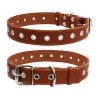 Ошейник безразмерный CoLLaR коричневый, кожа, Размер: L (69 см)