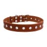 Ошейник безразмерный CoLLaR коричневый, кожа, Размер: L (69 см)