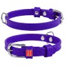 Ошейник WAUDOG Glamour без украшений  Фиолетовый, кожа, Размер: XS (19-25 см)