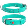 Ошейник WAUDOG Glamour с клеевыми стразами Ментоловый, кожа, Размер: S (30-39 см)