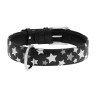 Ошейник WAUDOG Glamour с узором "Звездочка" Черный, кожа, Размер: L (46-60 см)