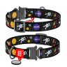 Ошейник WAUDOG Nylon с QR паспортом, рисунок "NASA", металлическая пряжка-фастекс   Разноцветный, Нейлон (31-49  см)