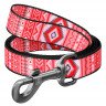 Поводок WAUDOG Nylon, рисунок  "Этно красный" Разноцветый, нейлонM (122 см)