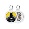 Адресник WAUDOG Smart ID с QR паспортом, премиум, рисунок "Бэтмен желтый"